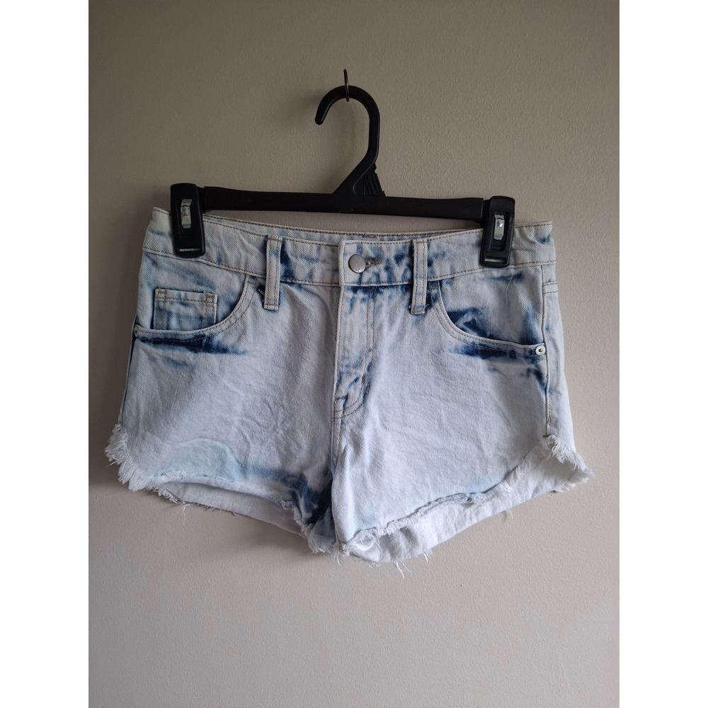 90s Y2K Festival Denim Jean Shorts Sz 0 Mossimo High Rise Acid Wash Cotton 2/$16